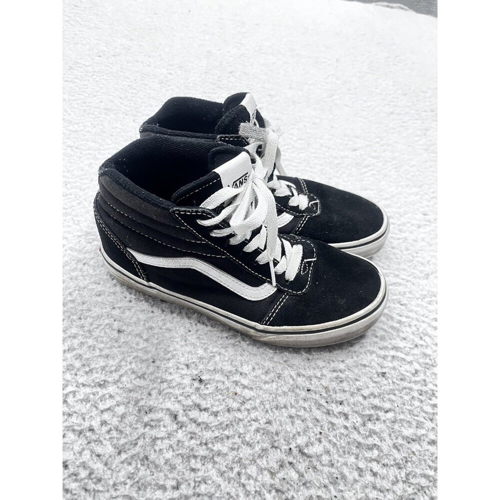 Vans Sneakers Youth Kids 3.5 Black High Top Classic Lace up Shoes